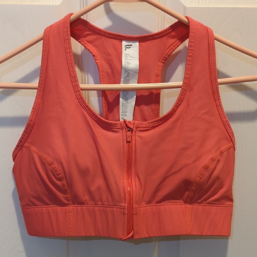 Fabletics Coral Zip Front Sports Bra